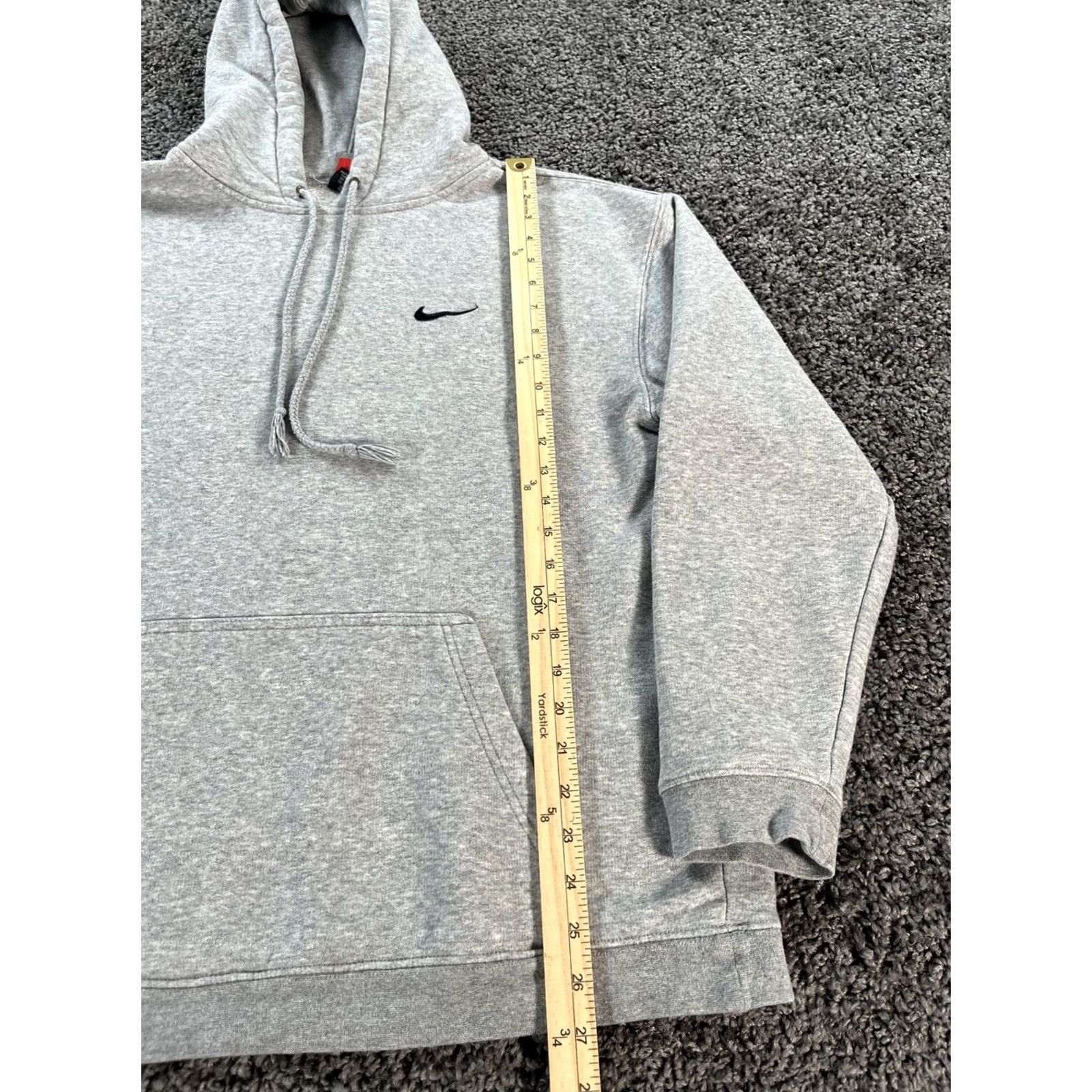 Nike VINTAGE 90s Nike Hoodie Pullover Mens M Gray Check Fleece Swoosh Size US M / EU 48-50 / 2 - 2 Thumbnail