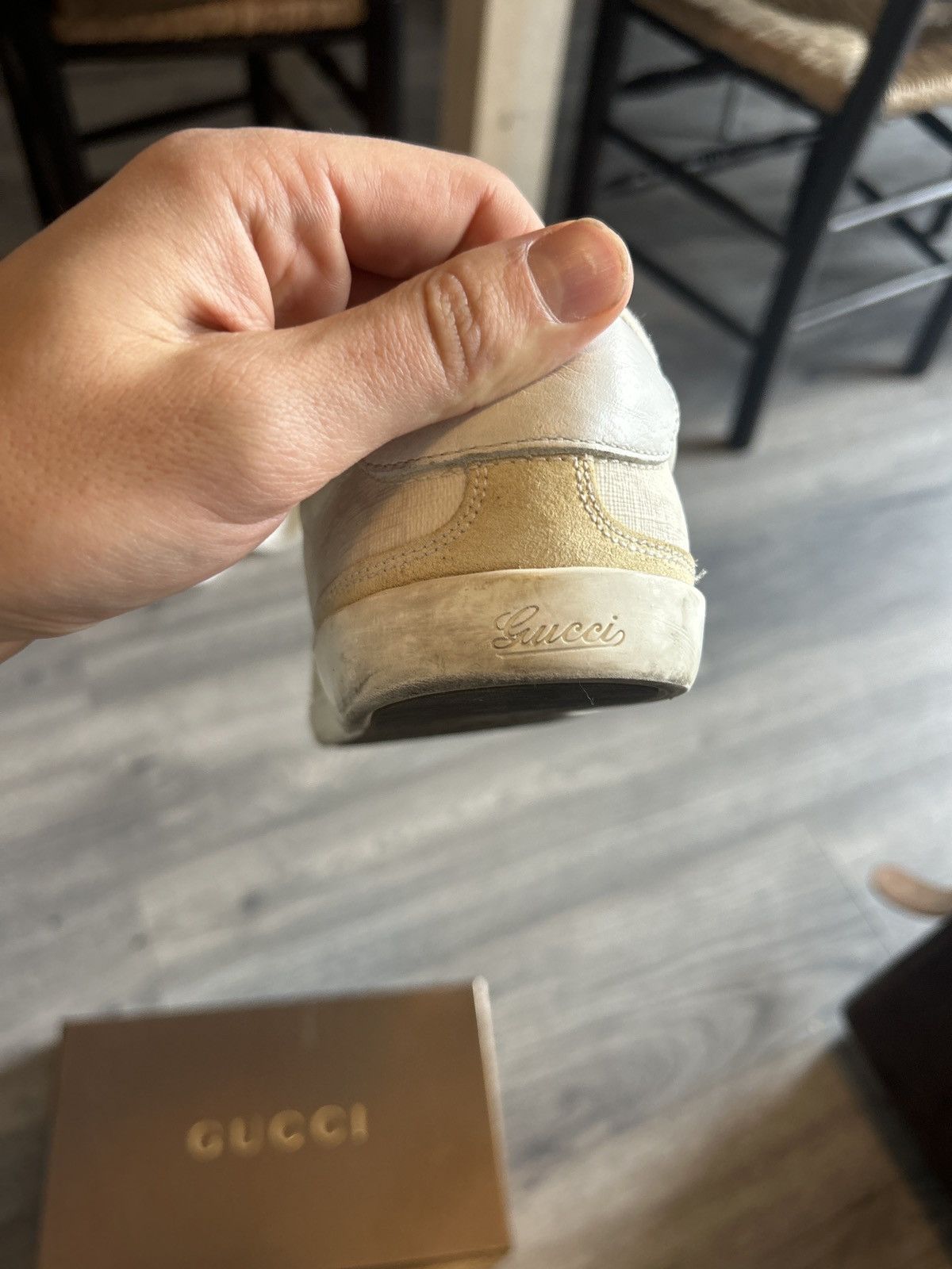 Gucci Gucci Off-White Monogram Low-Top Sneakers - Size 9 G Size US 9 / EU 42 - 11 Thumbnail