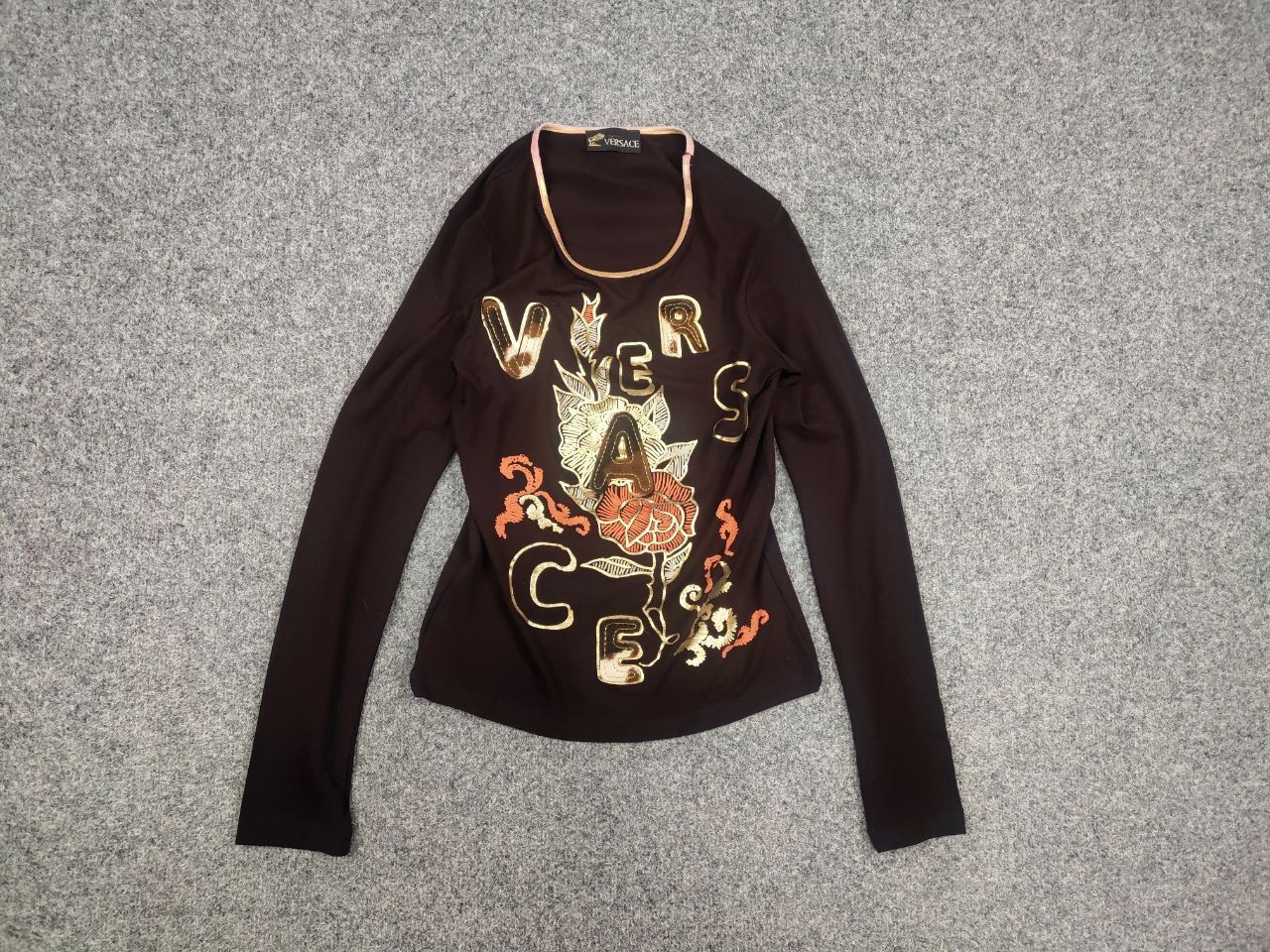 Versace Vintage Versace All Logo Brown Womens Long sleeve Y2K Style Size M / US 6-8 / IT 42-44 - 7 Thumbnail