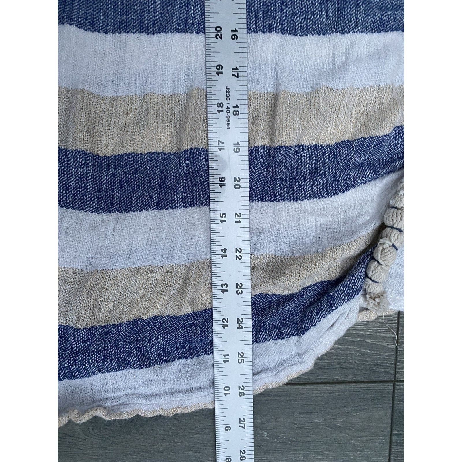 Gypsy Gypsie Blu Boho Striped Poncho Rope Tasel Top Size M A000207 Size ONE SIZE - 6 Thumbnail