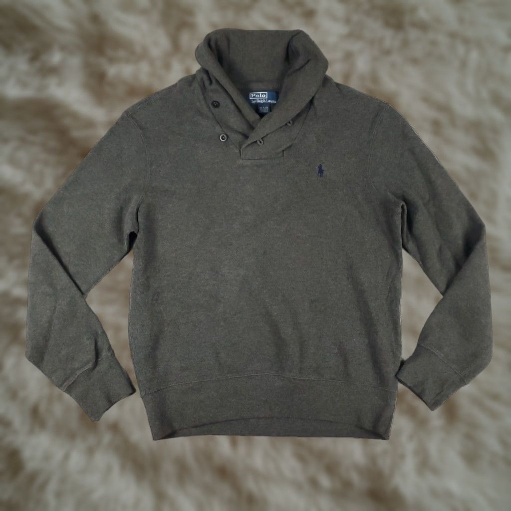 Ralph Lauren Ralph Lauren Gray Pony Sweater Mens Medium Long Sleeve Collared Pullover Size US M / EU 48-50 / 2 - 1 Thumbnail