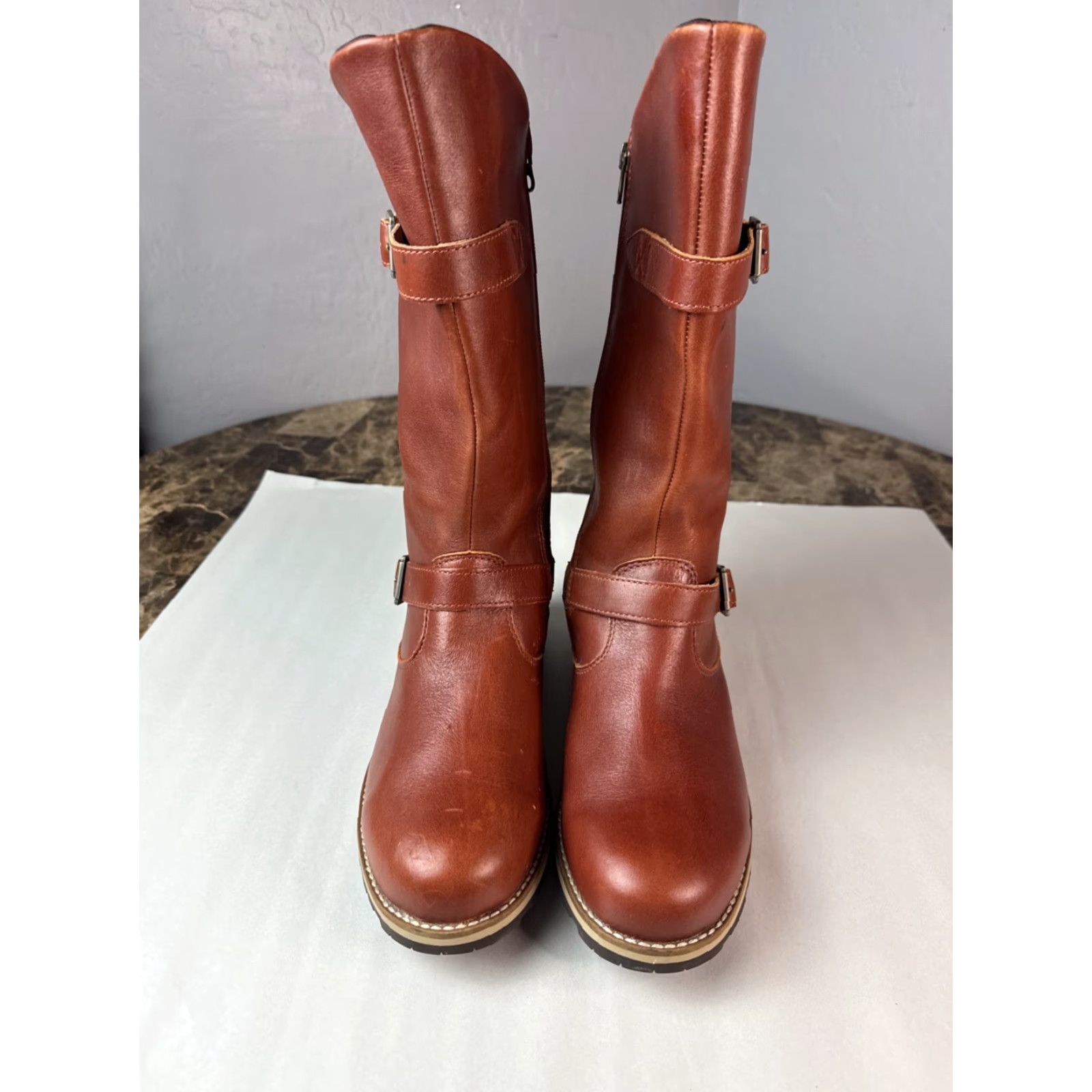 Patagonia Patagonia Women's Tin Shed Rider Boot Sz 9.5 Brown Leather Moto Buckle Lug Sole Mid-Calf Buckle Boots Womens Size US 10 / IT 40 - 6 Thumbnail