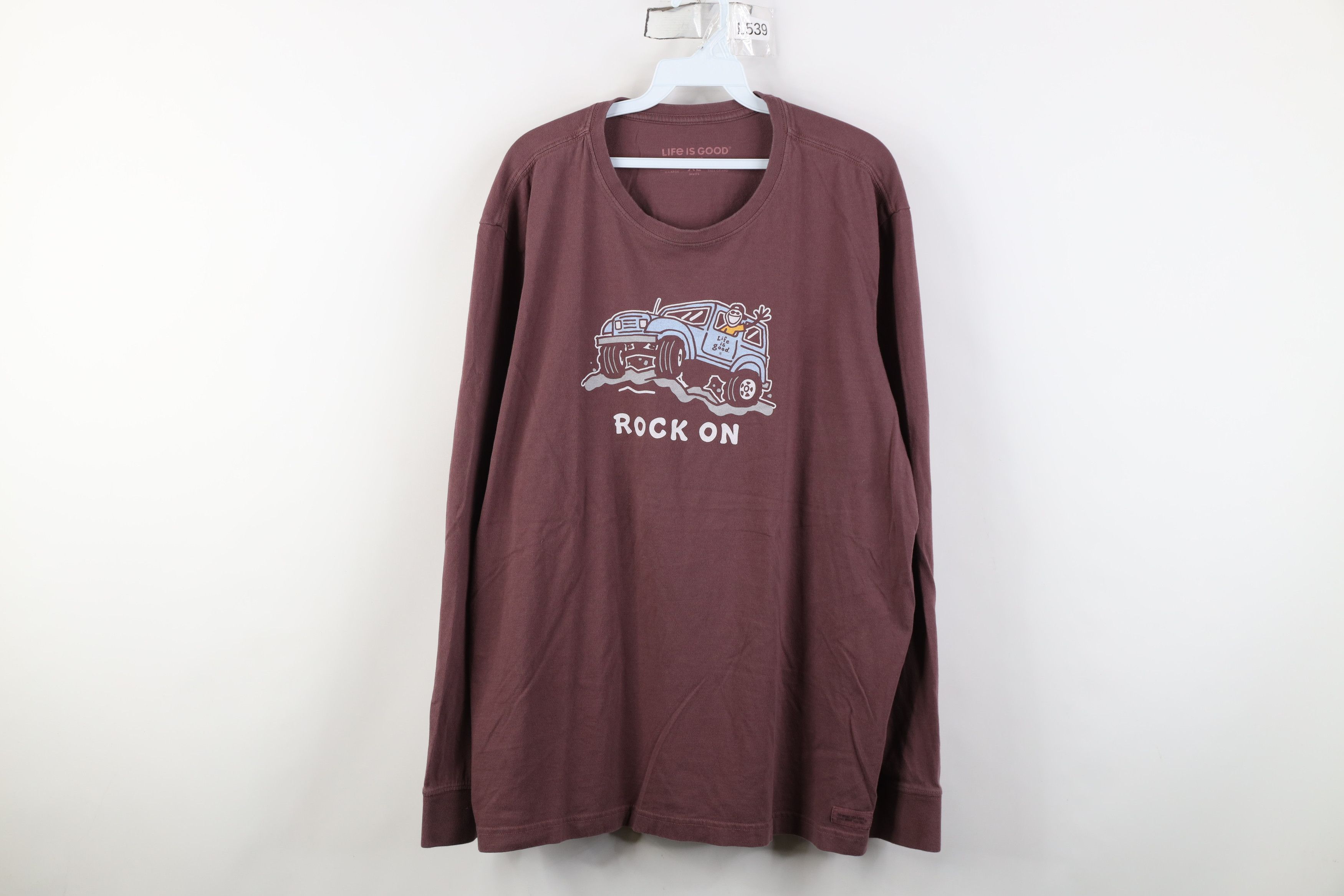 Life is Good Life Is Good Rock On Jeep Long Sleeve T-Shirt Purple Cotton Size US XL / EU 56 / 4 - 1 Thumbnail