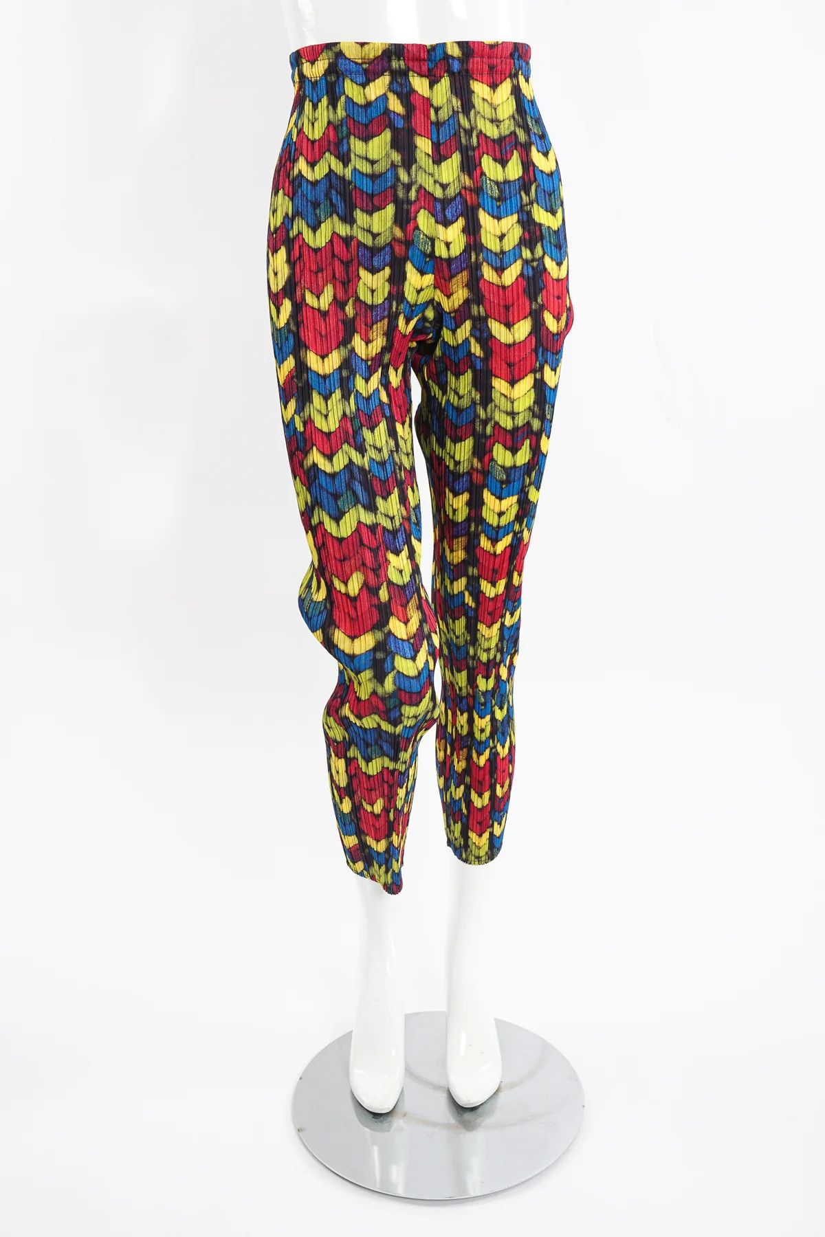 Pleats Please Issey Miyake RARE🔥AW 2001 PLEATED YARN KNIT PRINT PANT Size 25" / US 0 / IT 36 - 6 Thumbnail