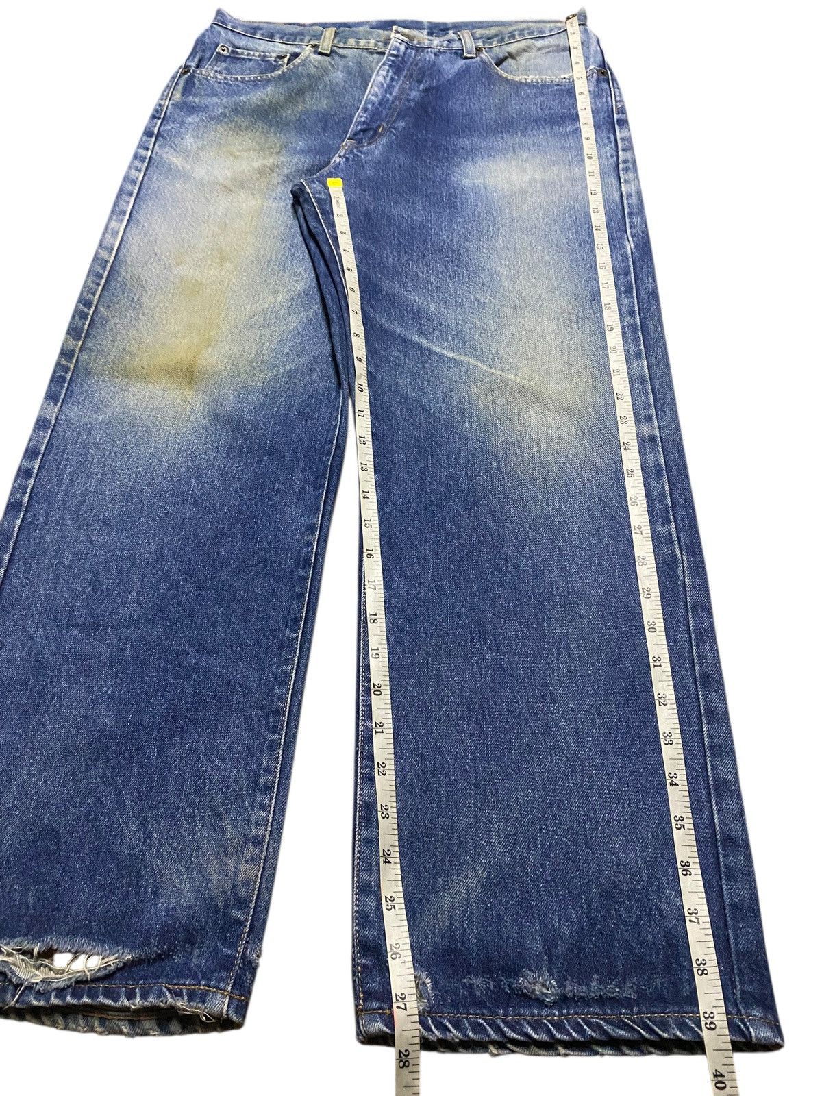 Warehouse Vintage Warehouse Sand Wash Distressed Baggy Jeans Size US 33 - 14 Thumbnail