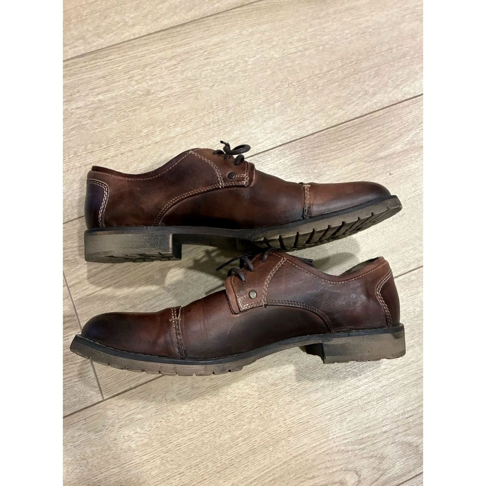 Bed Stu‎ Men\'s Two Toned Leather Distressed Oxford Dress Shoes Brown- Size 11 Bed Stu Men main image 2