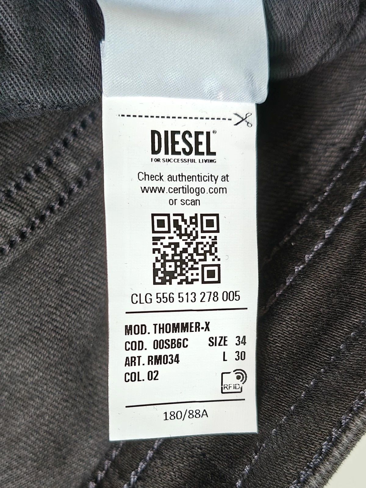 Diesel Diesel THOMMER-X L.30 MENS JEANST/9584 Size US 34 / EU 50 - 9 Thumbnail