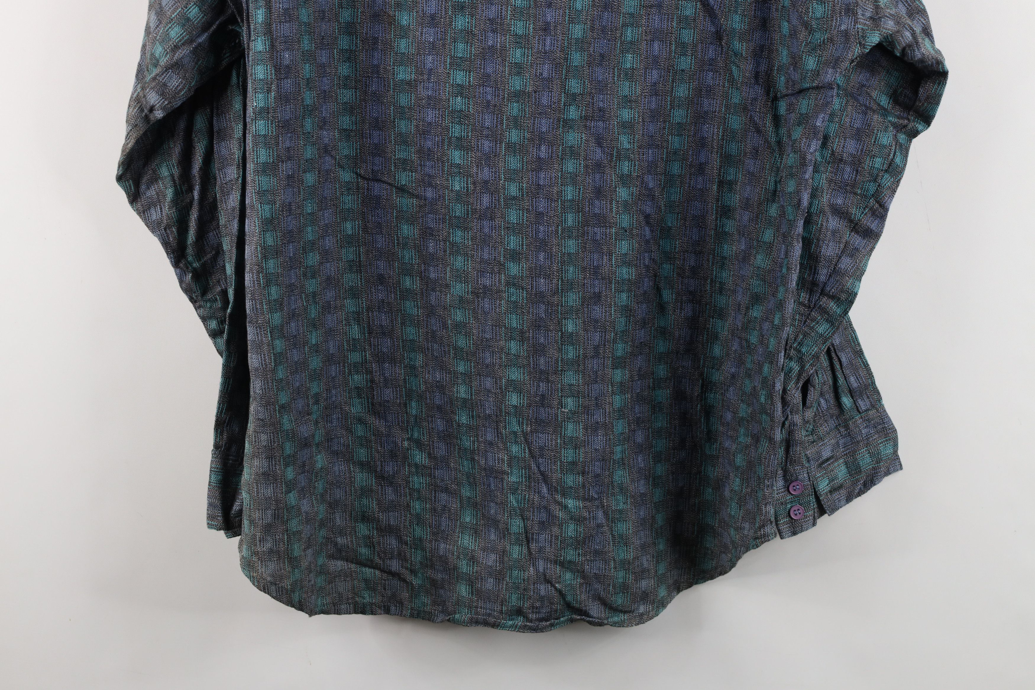 Vintage Vintage 90s Streetwear Madras Cotton Knit Button Shirt Size US M / EU 48-50 / 2 - 11 Thumbnail