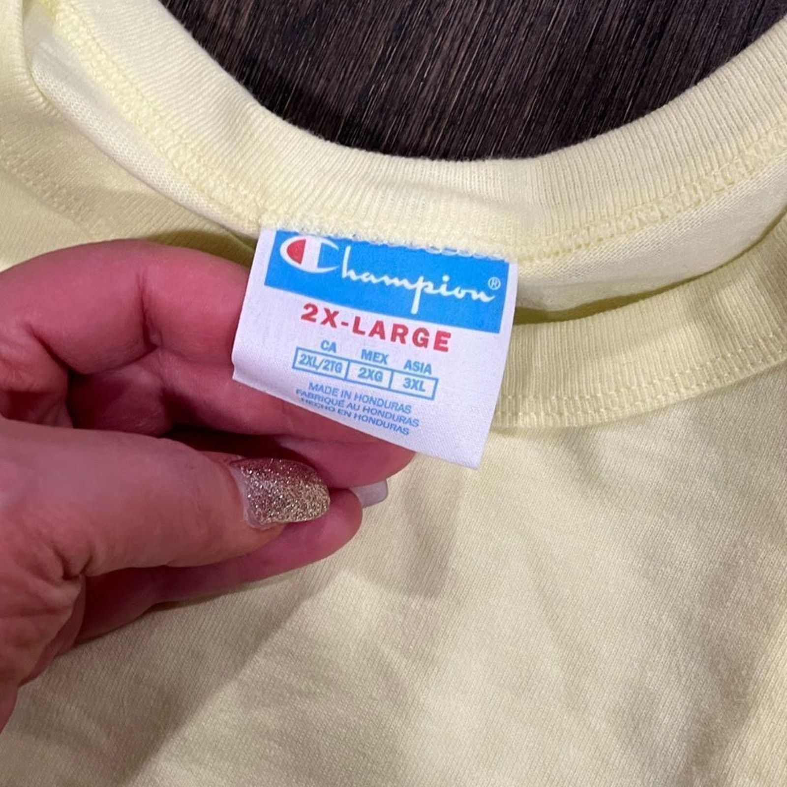 Champion NWT Champion Yellow Embroidered Graphic Crop Top - Size 2X Size XXL / US 16-18 / IT 52-54 - 4 Thumbnail