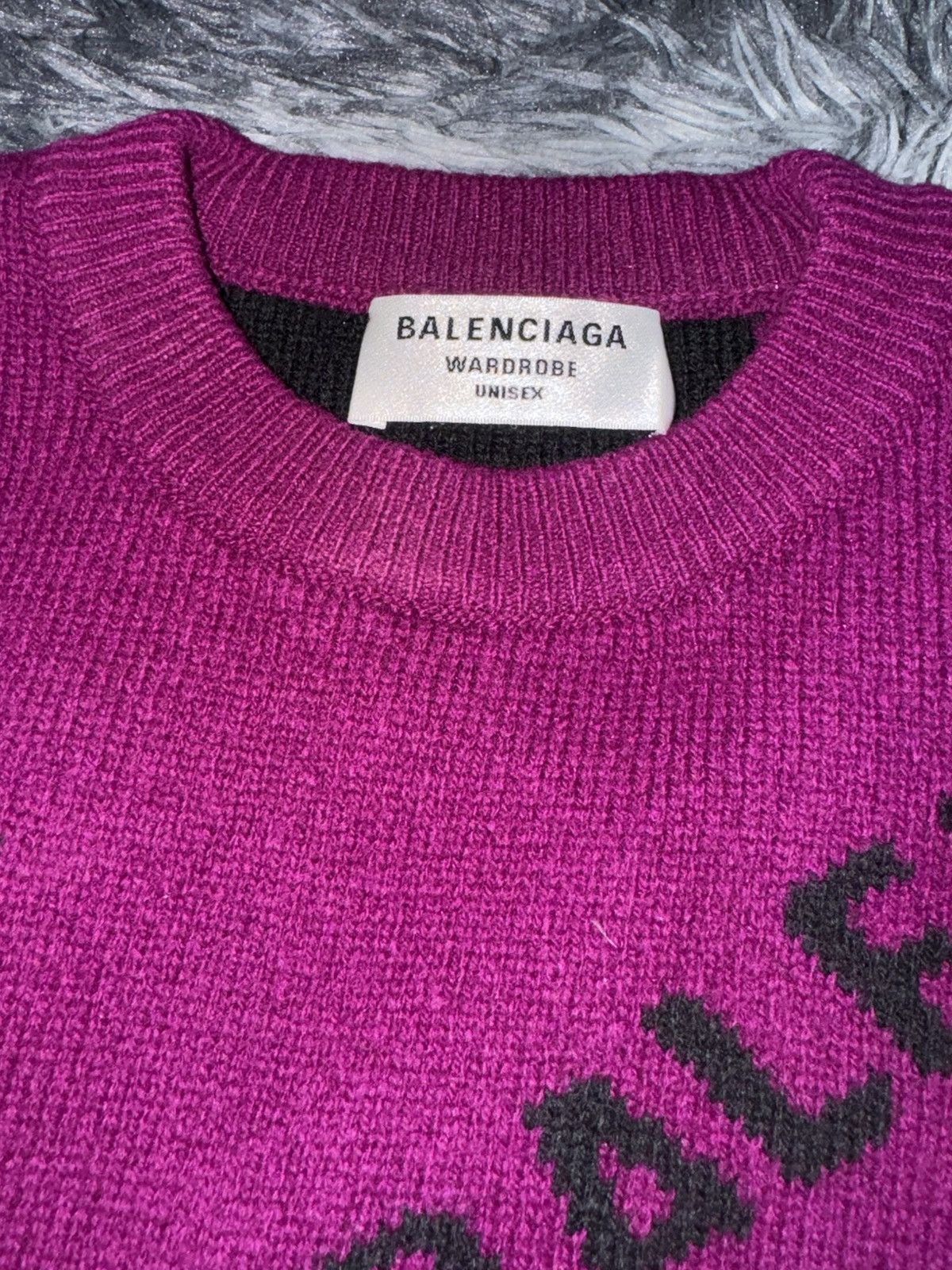 Balenciaga Balenciaga logo purple knit Size US XS / EU 42 / 0 - 4 Thumbnail