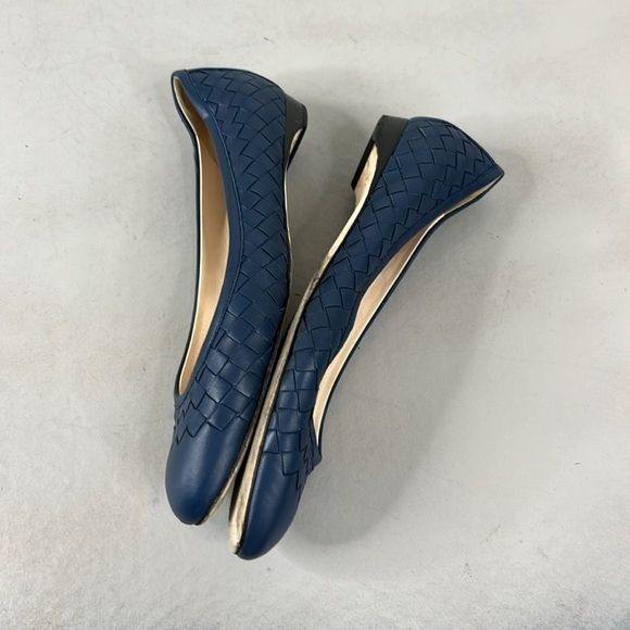 Bottega Veneta BOTTEGA VENETA INTRECCIATO Woven Midnight Blue Ballet Flats Size US 8 / IT 38 - 6 Thumbnail