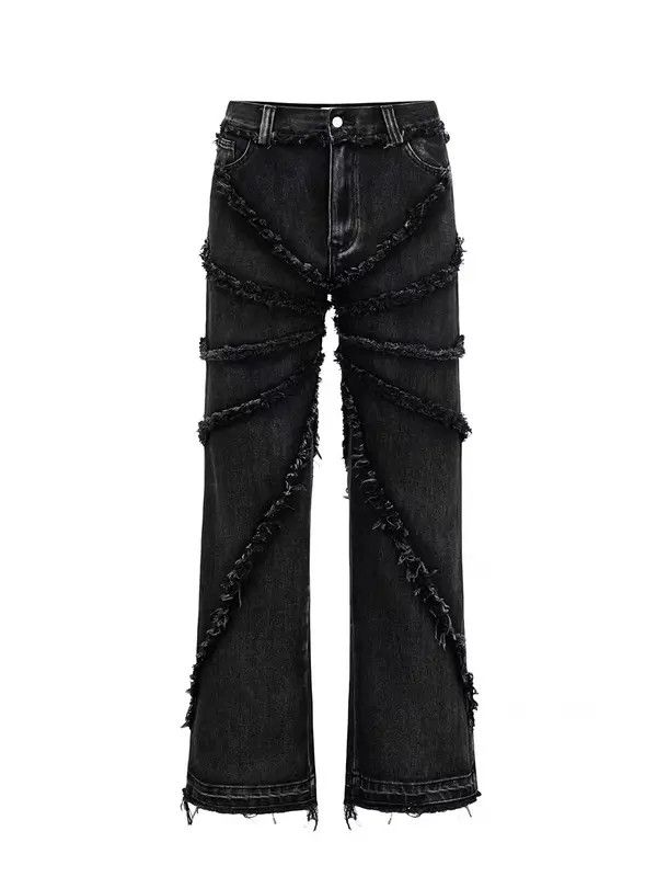 VIBE Vintage raw edge distressed washed micro-flare jeans Size US 32 / EU 48 - 7 Thumbnail