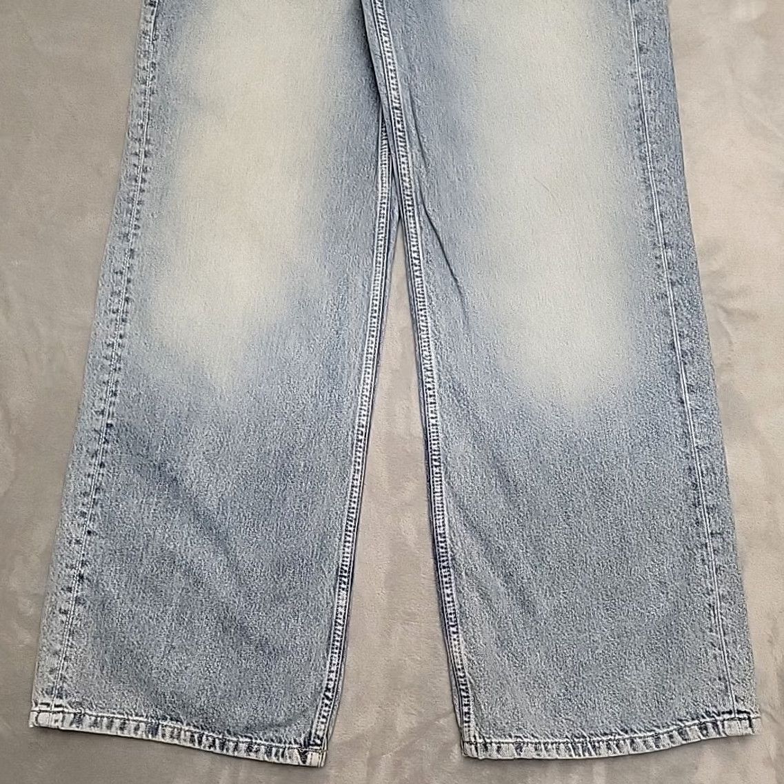 Vintage We The Free Women Jeans Sz 28 Blue Denim Wide-Leg Retro Y2K 90s Button Fly Pants Size 28" / US 6 / IT 42 - 2 Thumbnail