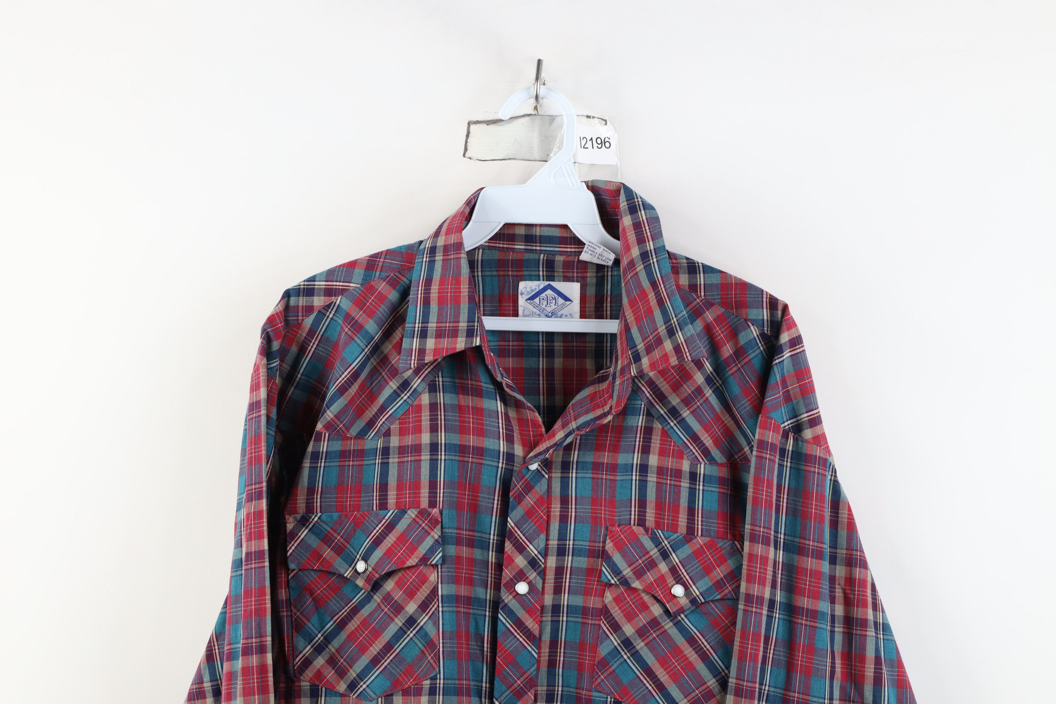 Vintage Vintage 70s Streetwear Madras Western Snap Button Shirt Size US L / EU 52-54 / 3 - 2 Thumbnail