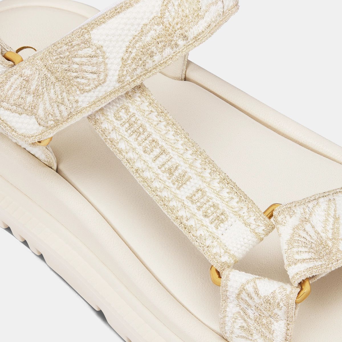 Dior o1bcso1str0225 D-Wave Sandal in White/Golden Size US 10 / IT 40 - 5 Thumbnail