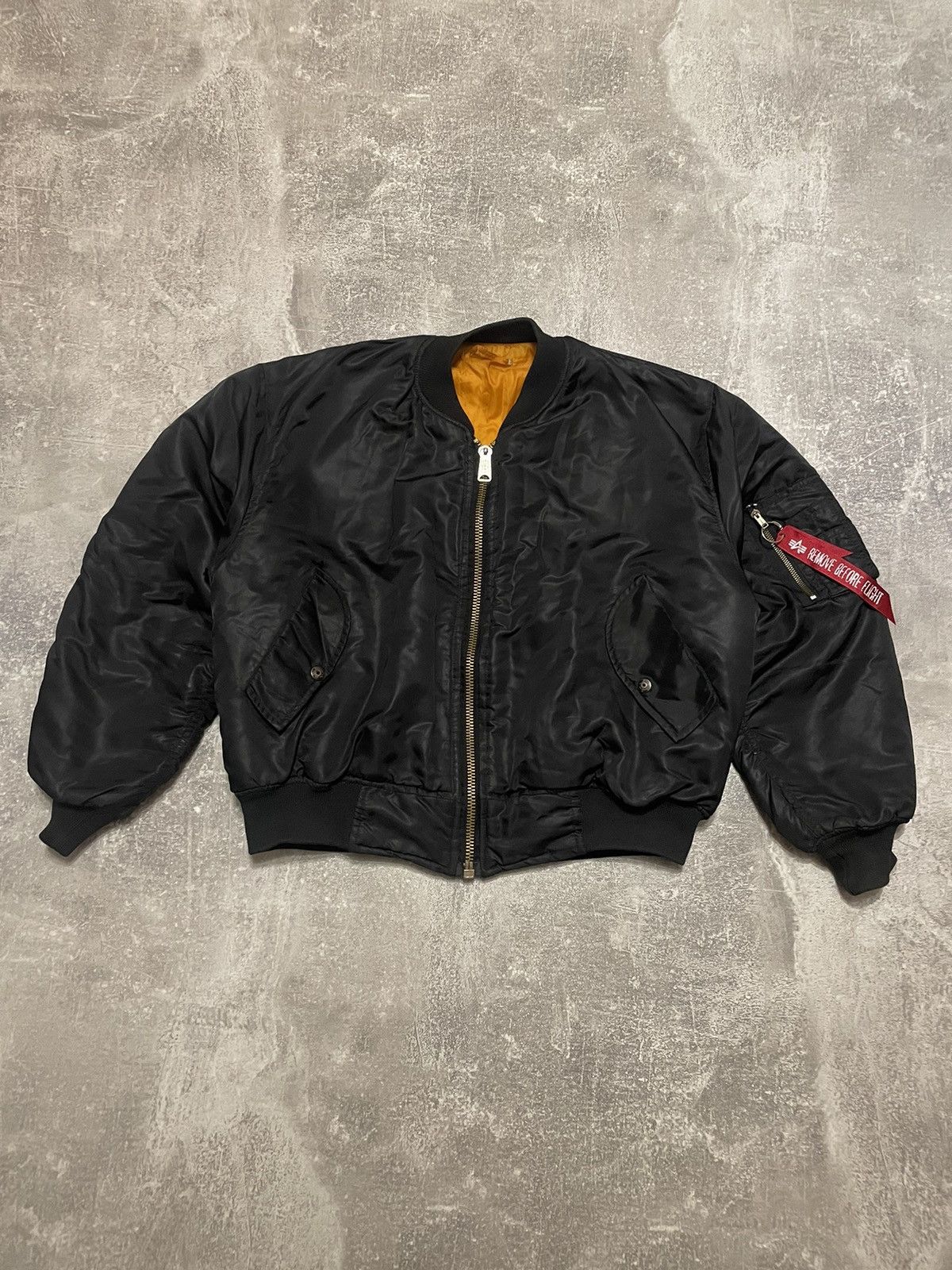 Pre-owned Alpha Industries Vintage 90's Ma1 Flyer's Intermediate Bomber Jacket In Black
