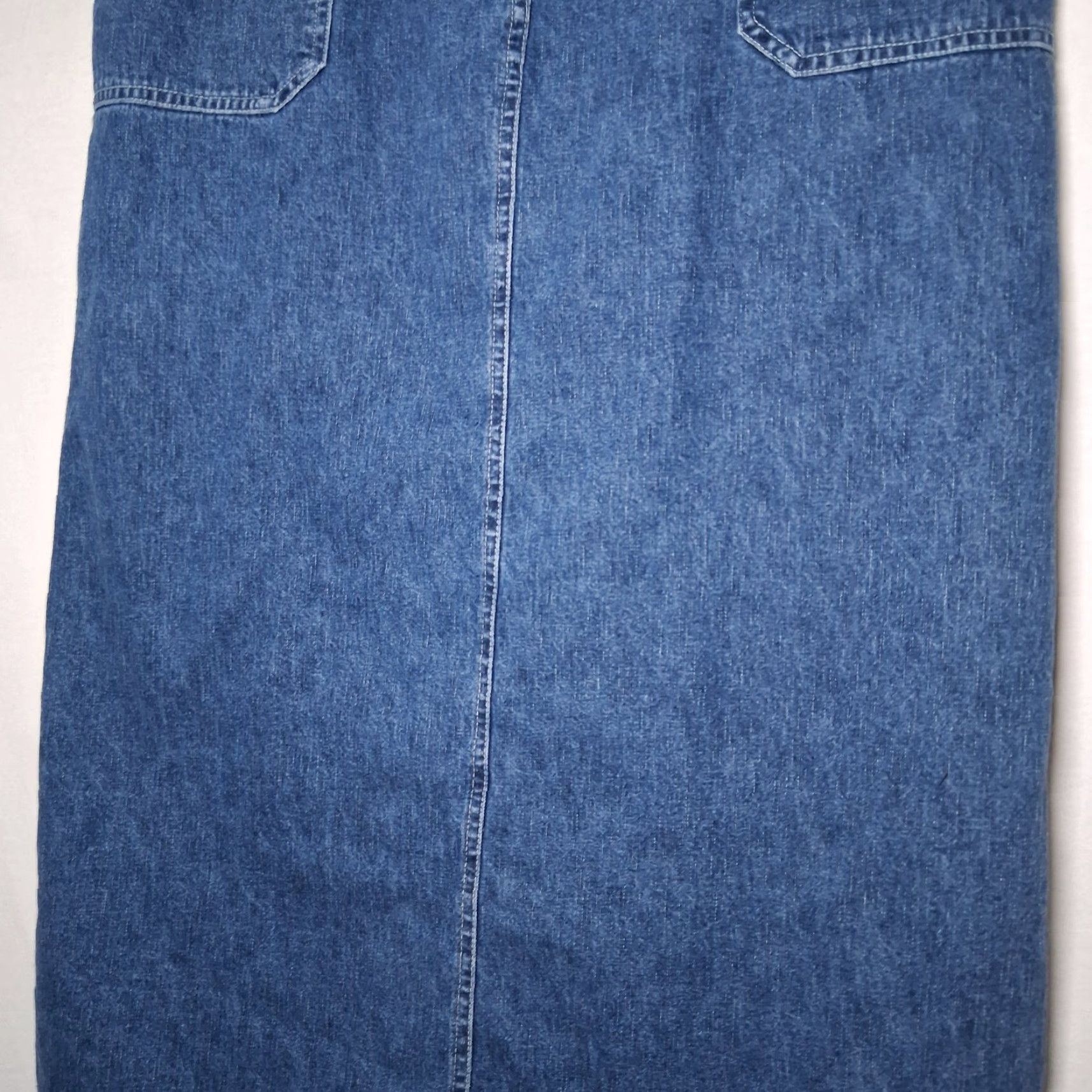 Faded Glory VINTAGE Faded Glory Skirt Jean Denim Midi 90s 1990s Y2K Blue Cotton Button Pockets Womens Size 12 Size 34" / US 12 / IT 48 - 6 Thumbnail