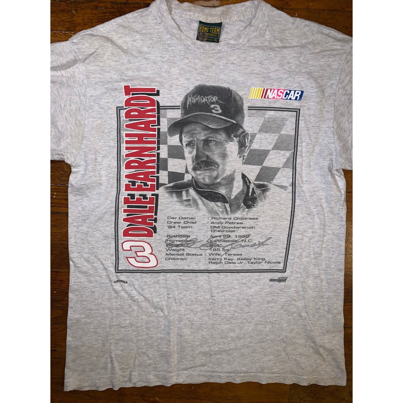 NASCAR × Nutmeg × Vintage Vtg Dale Earnhardt Nutmeg Mills T Shirt XL 90s NASCAR USA Size US XL / EU 56 / 4 - 6 Thumbnail