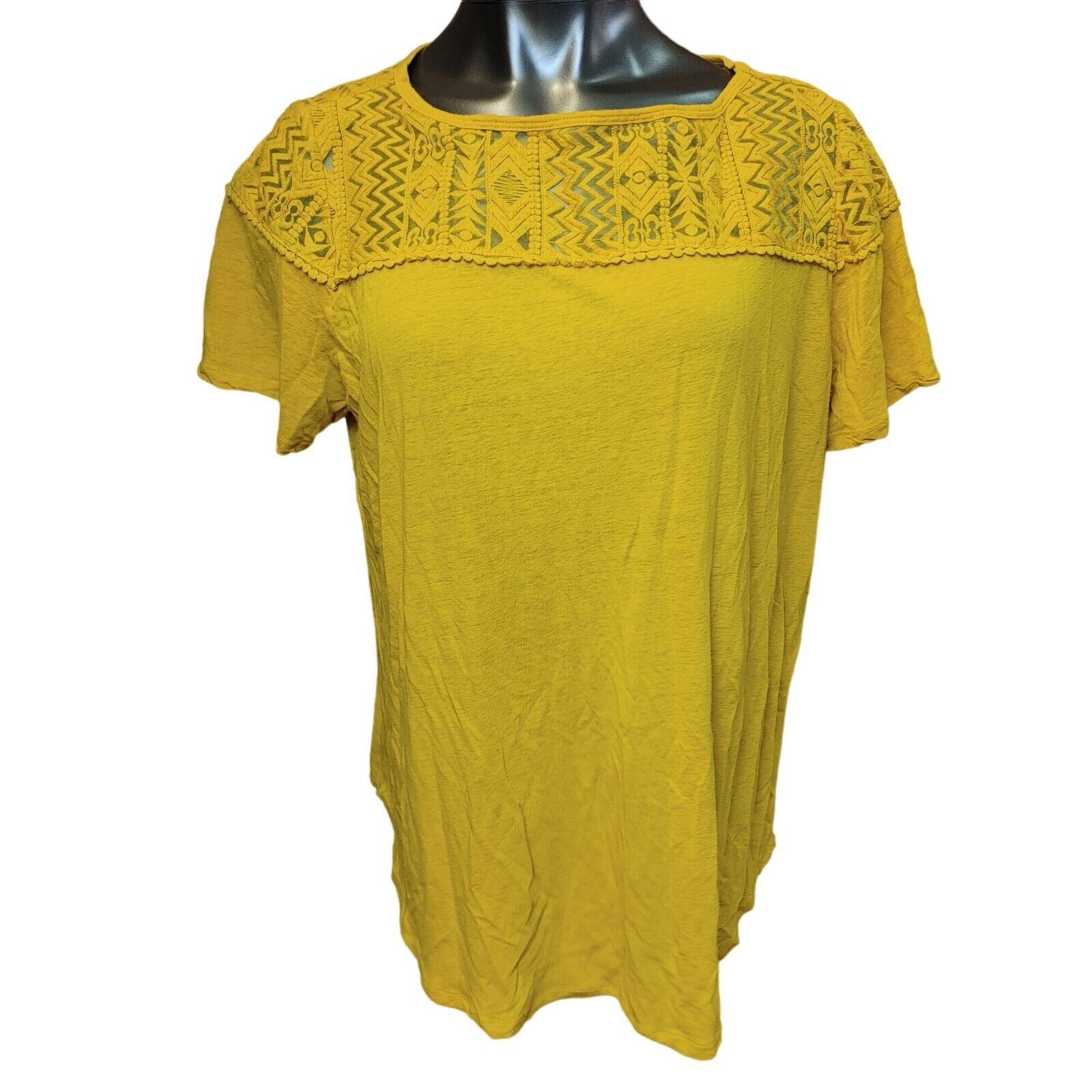 Other Ava & Viv Women's Lace Accent Yellow Top X Size XL / US 12-14 / IT 48-50 - 1 Thumbnail