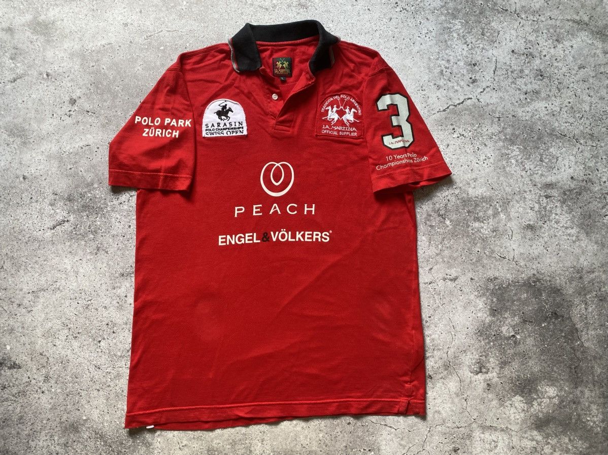 La Martina La Martina Sarasin Polo Team Swiss Open Shirt Zurich Peach Size US L / EU 52-54 / 3 - 7 Thumbnail