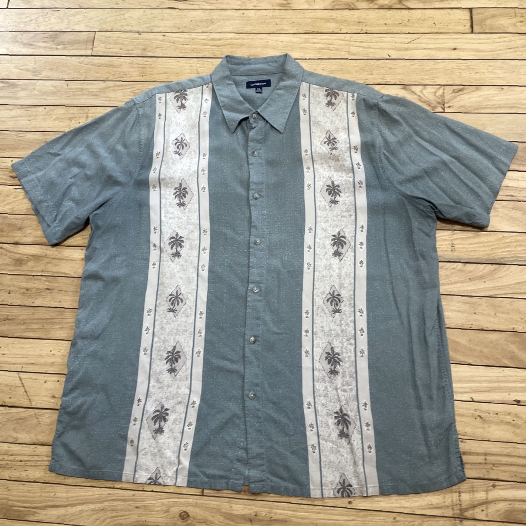 Croft & Barrow Croft & Barrow Guayabero Shirt Men XL Aztec Stripe Green Cream Retro Cuban Money Size US L / EU 52-54 / 3 - 3 Thumbnail