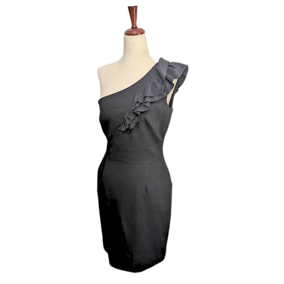 Trina Turk Trina Turk mini one shoulder dress size 4 black Size S / US 4 / IT 40 - 1 Thumbnail
