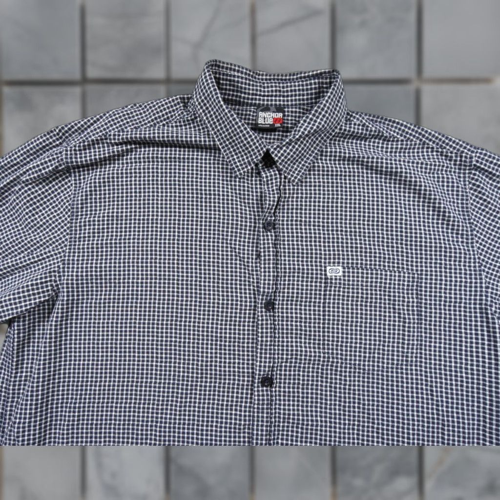 Anchor Blue VINTAGE Anchor Blur Shirt Mens 2XL Blue Button-Up Short Sleeve Adult Y2K Shirt Size US XXL / EU 58 / 5 - 1 Thumbnail