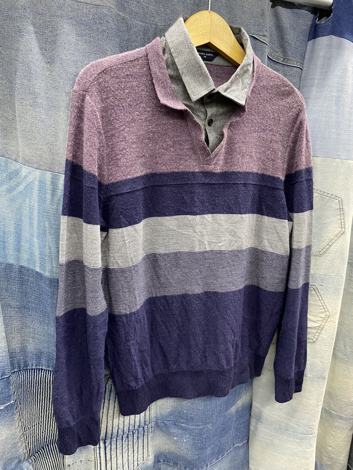 If Six Was Nine × Japanese Brand × Le Grande Bleu (L.G.B.) crazy double layer knitted rare bruno baffi Size US M / EU 48-50 / 2 - 2 Thumbnail