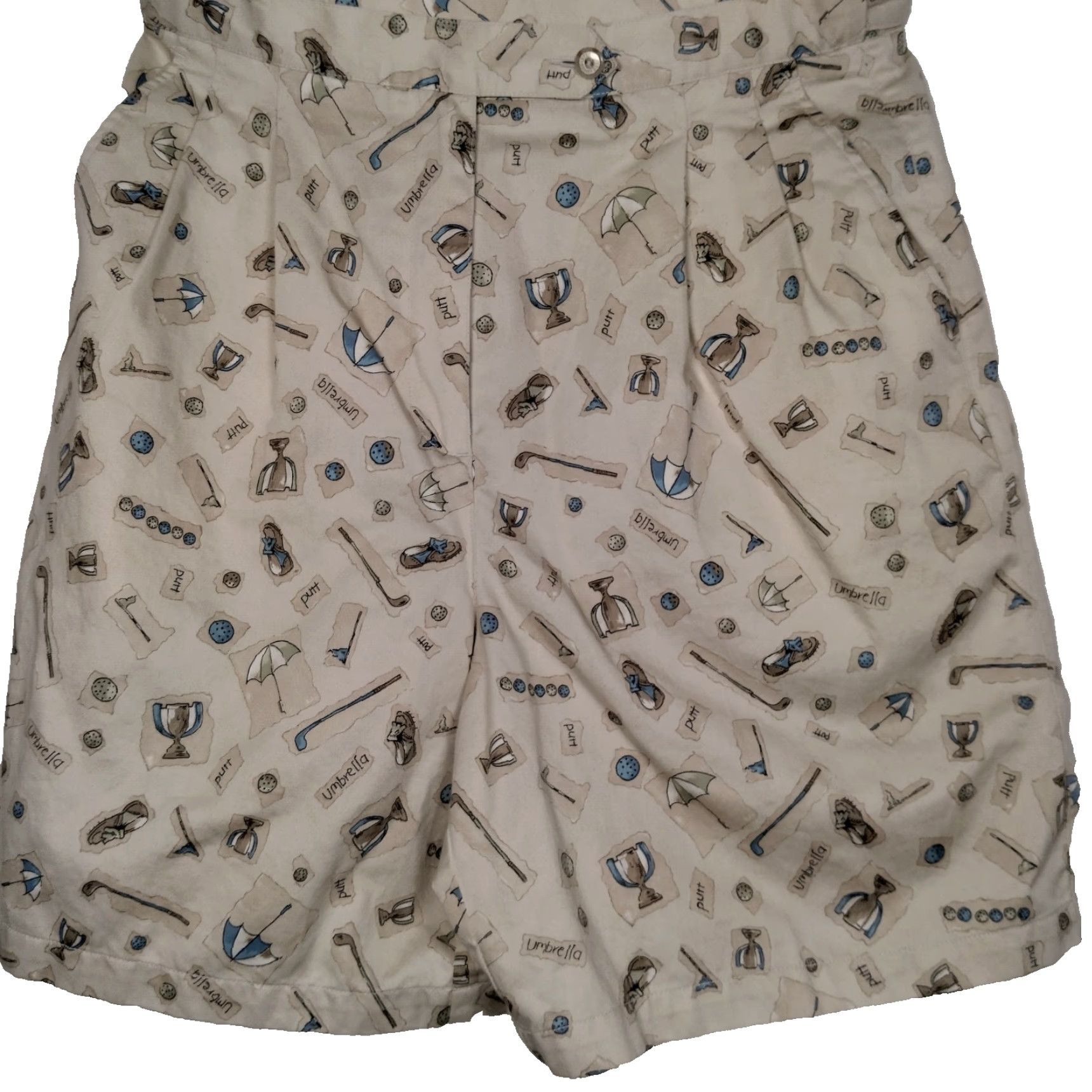 Liz Claiborne VINTAGE Liz Claiborne Golf Shorts Women 16 Beige Pleated Golf Print Regular Fit Size 38" / US 16 / IT 52 - 2 Thumbnail