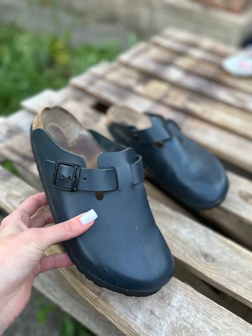electric blue dress for women Birkenstock Boston Soft Clog – Black Suede main image 1