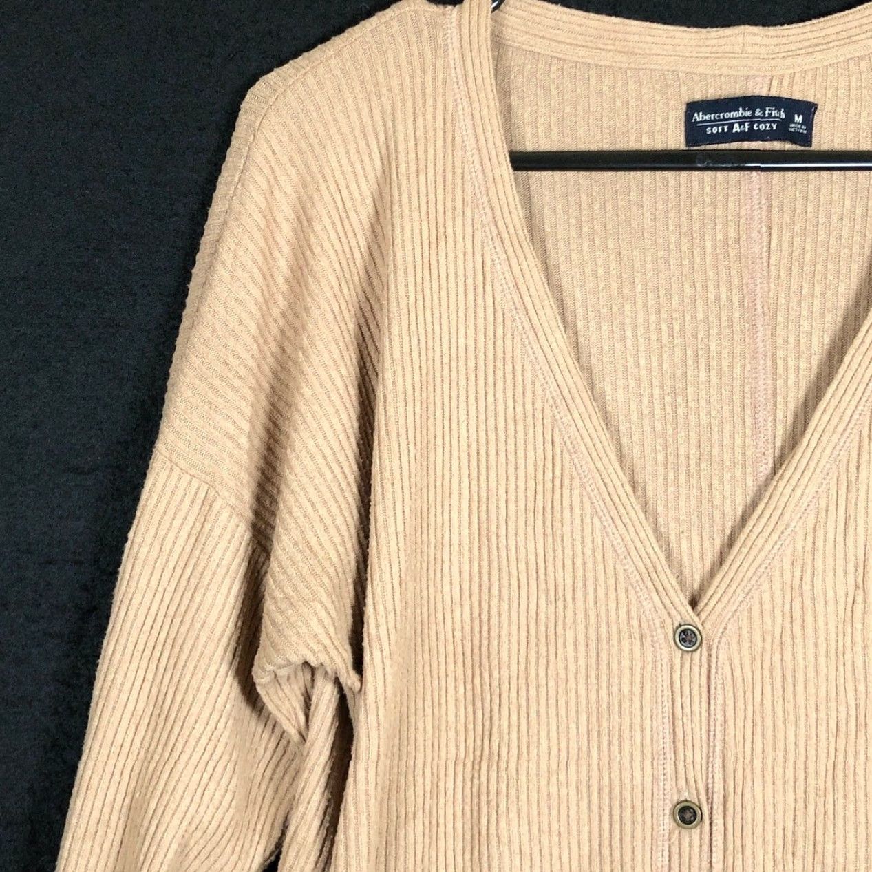 Abercrombie & Fitch Abercrombie & Fitch Womens Sweater Cardigan Knit V-Neck Brown M Front Tie Stretch Cozy Soft Size M / US 6-8 / IT 42-44 - 4 Thumbnail