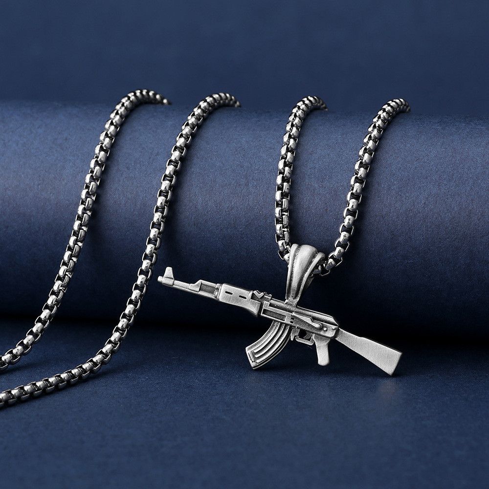 Jewelry Submachine Gun Pendant Necklace Size ONE SIZE - 2 Thumbnail