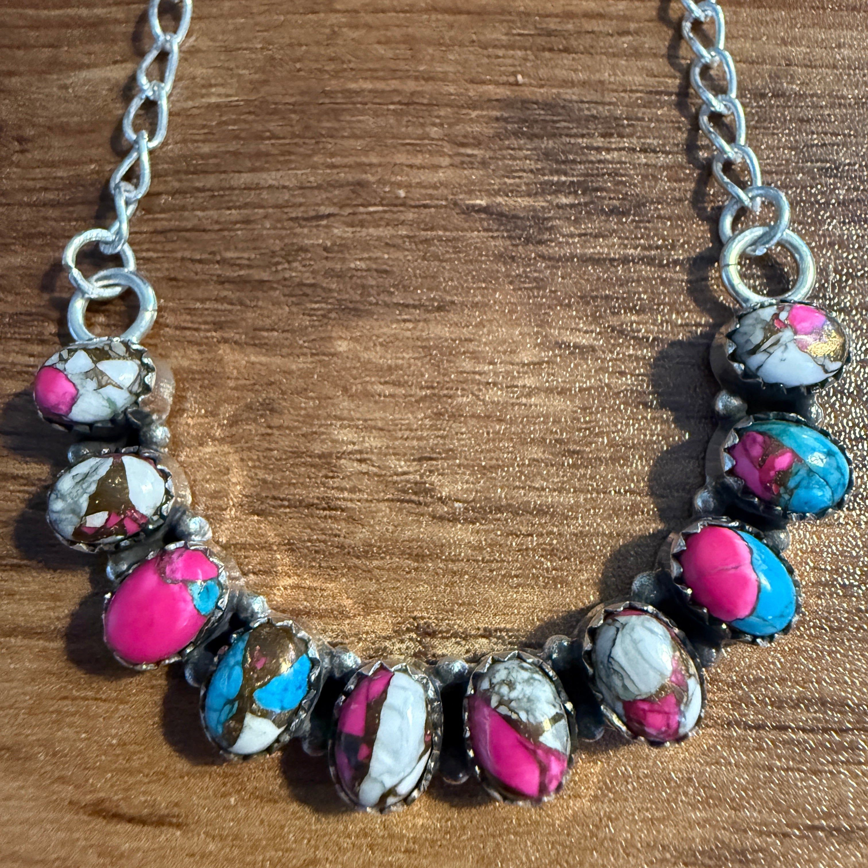 Other Cotton Candy Dalhia Turquoise Gemstone Necklace Silver Size ONE SIZE - 6 Thumbnail