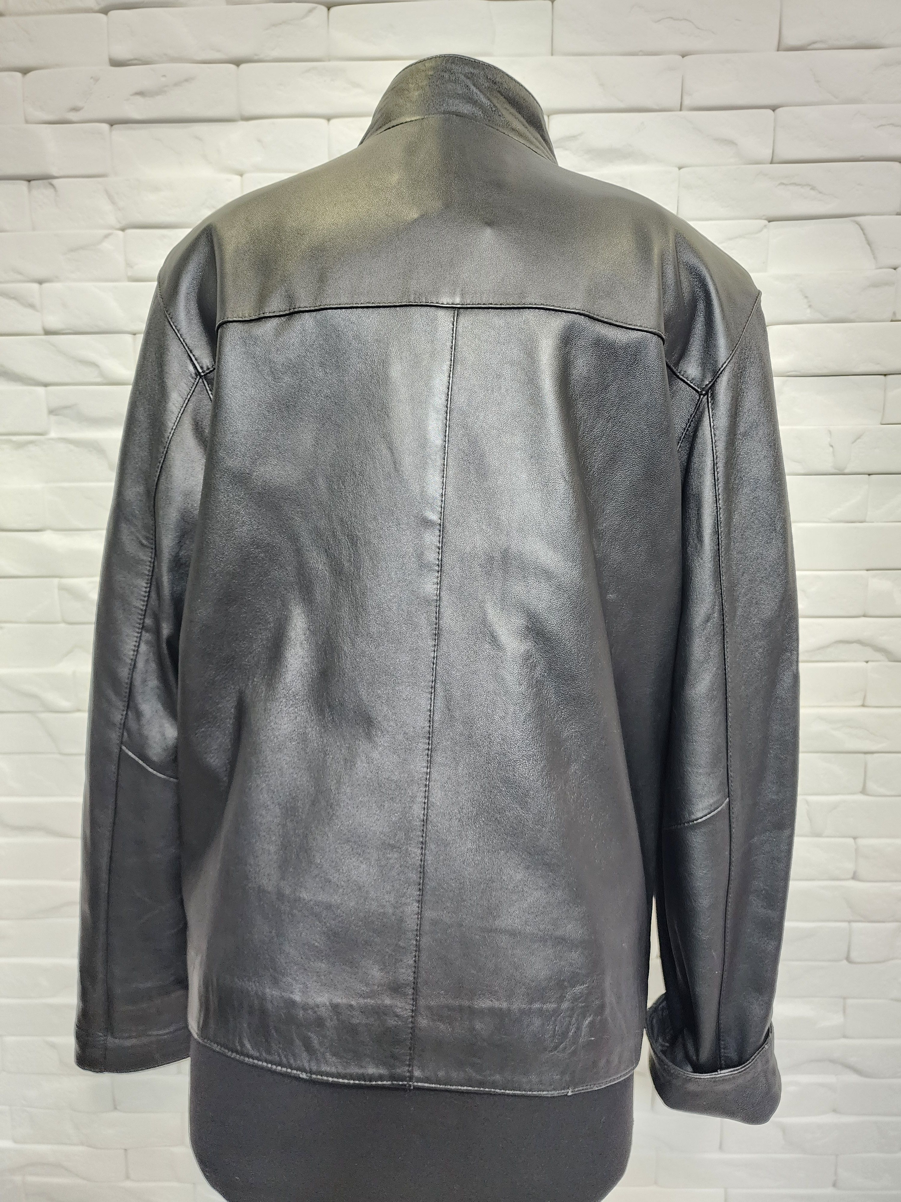 Genuine Leather Black Genuine Leather Jacket: Men's Zippered Style Size US L / EU 52-54 / 3 - 4 Thumbnail