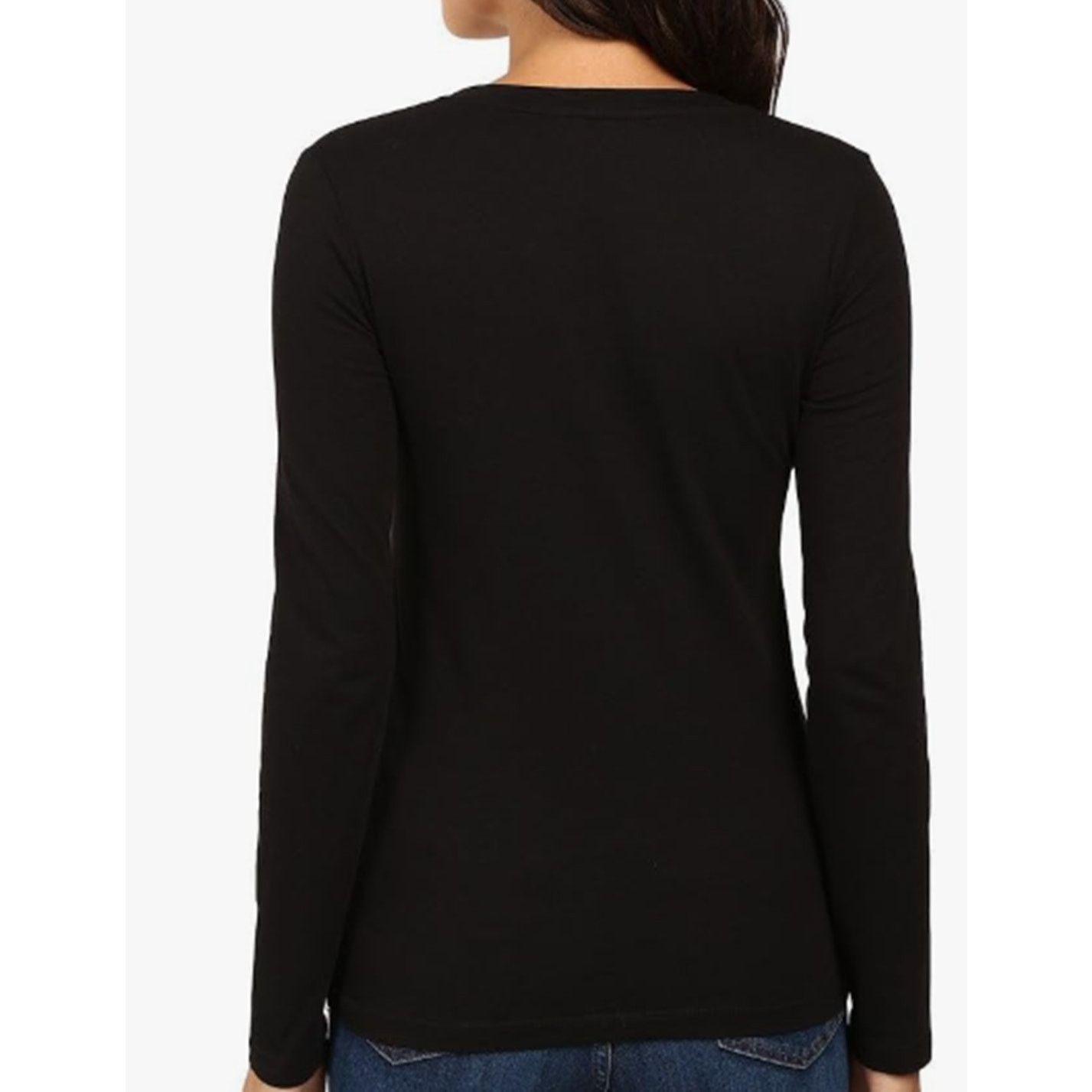 Lacoste Lacoste Women's Long Sleeve Cotton Jersey Veneck Tee Black 0 Size XS / US 0-2 / IT 36-38 - 3 Thumbnail