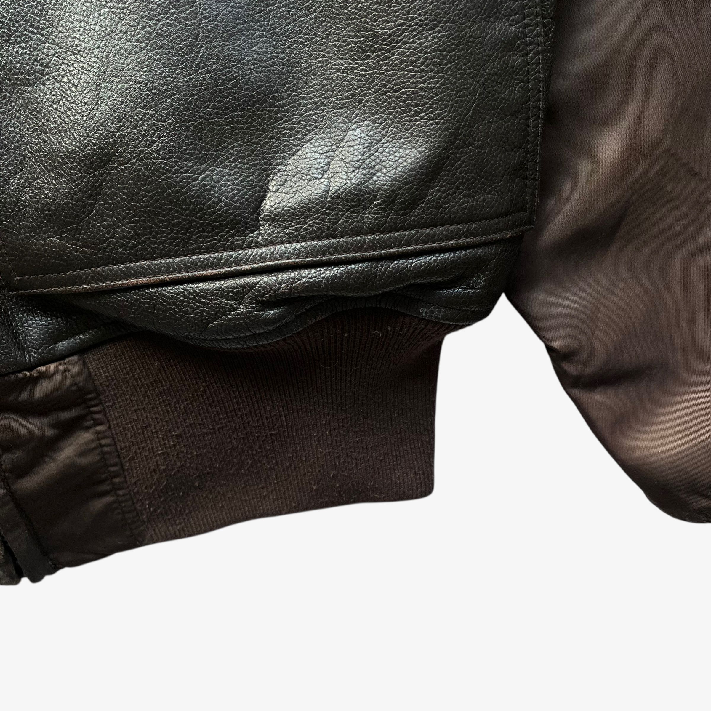 Alpha Industries Vintage Alpha Industries Breitling Leather Bomber Jacket Size US M / EU 48-50 / 2 - 10 Thumbnail