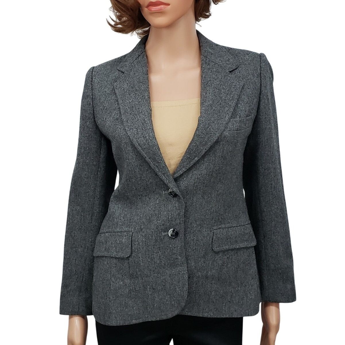 Evan Picone × Vintage Vintage Union Made Evan Picone Petite Wool Blazer Jacket S Size S / US 4 / IT 40 - 3 Thumbnail