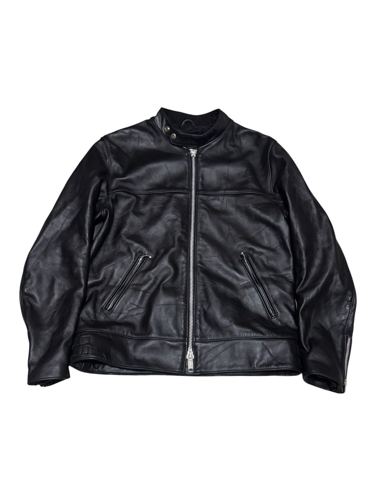 14th Addiction Black Crocodile Collar Double Rider Jacket | Grailed