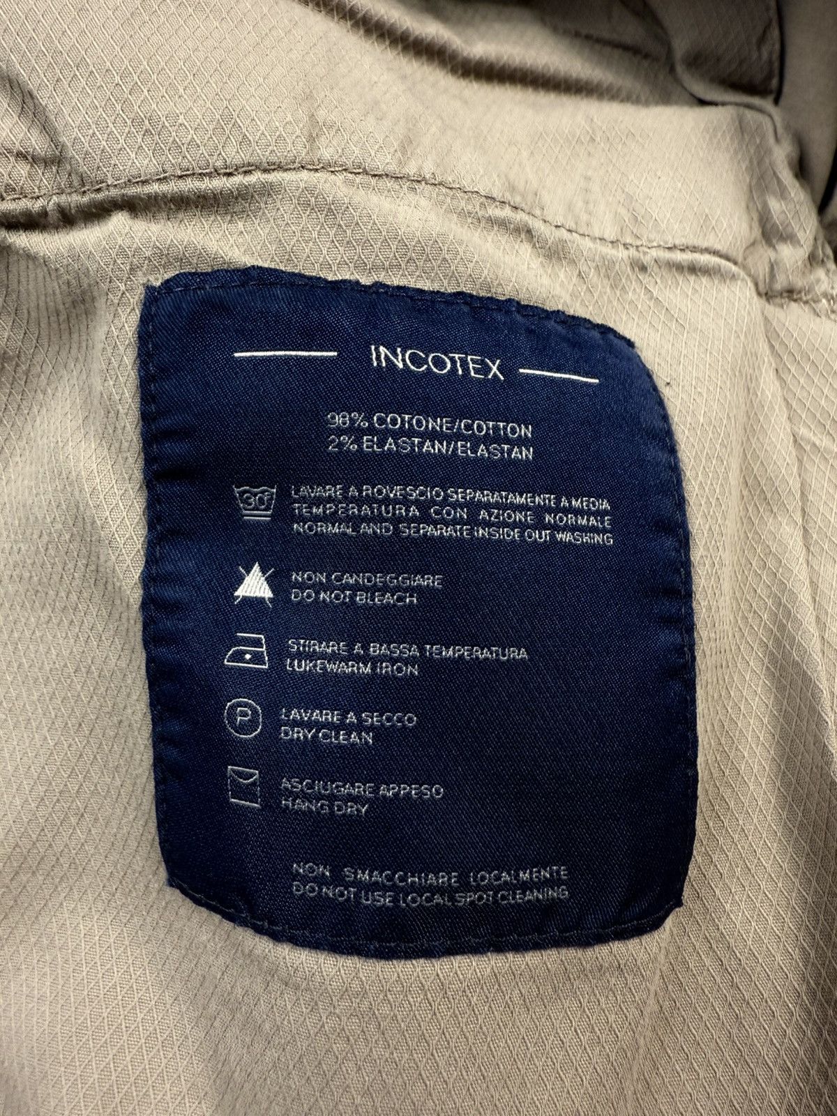 Incotex Incotex Comfort Chino Pants – IT50 / W34 Slim Fit Beige Size US 34 / EU 50 - 7 Thumbnail