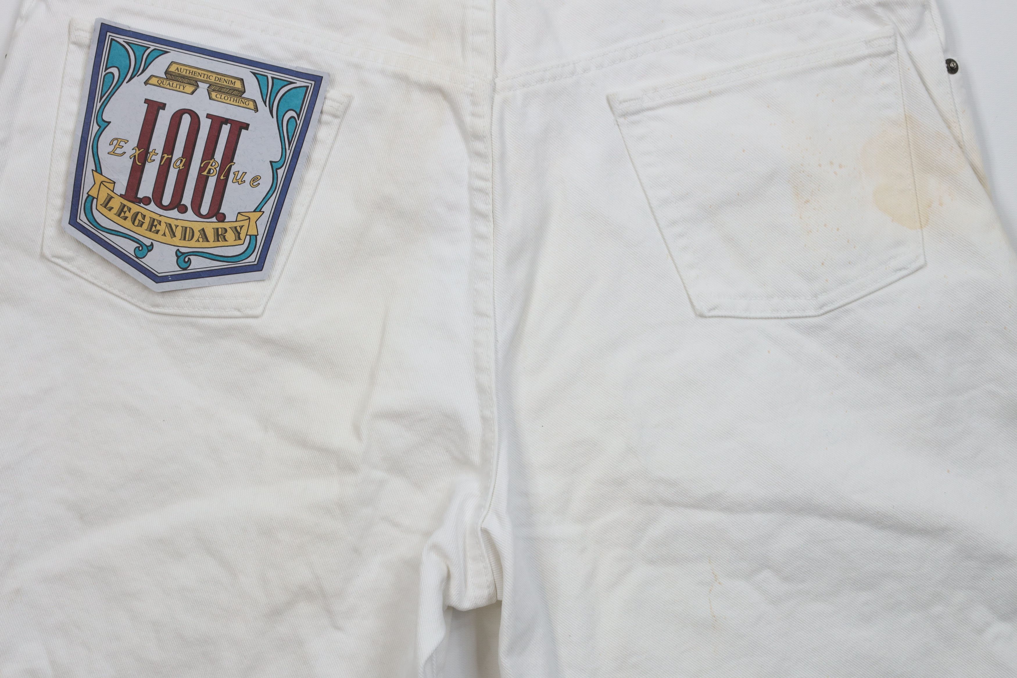 Vintage Deadstock Vintage 90s IOU Fit Denim Jean Shorts White Size US 40 / EU 56 - 13 Thumbnail