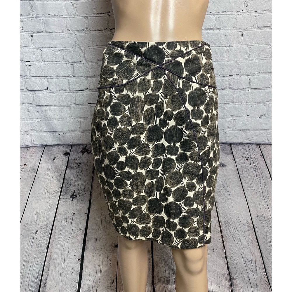Other Nougat London Cotton Tulip Skirt White Brown Print Size 2 Size 26" / US 2 / IT 38 - 1 Thumbnail