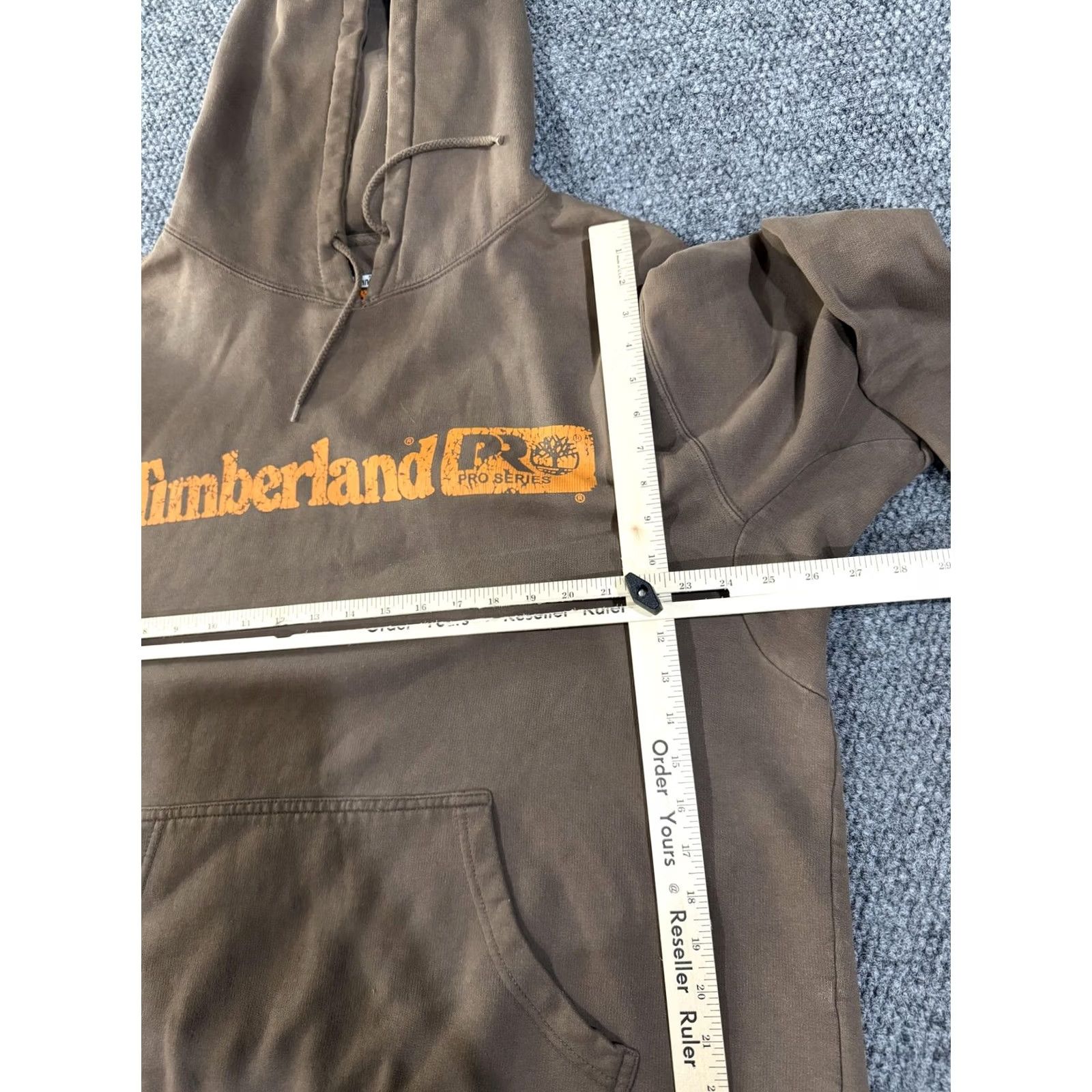Timberland Timberland Pro Hoodie Mens XL Brown Pullover Fleece Sweatshirt Kangaroo Logo Graphic Print Hooded Pockets Crew Neck - Cotton Polyester Size US XL / EU 56 / 4 - 4 Thumbnail