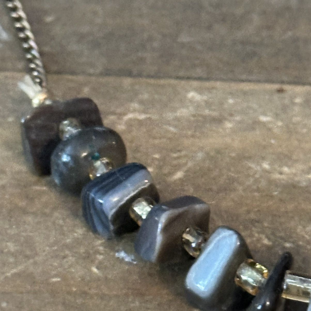 Vintage Vintage gray agate chip necklace Size ONE SIZE - 4 Thumbnail