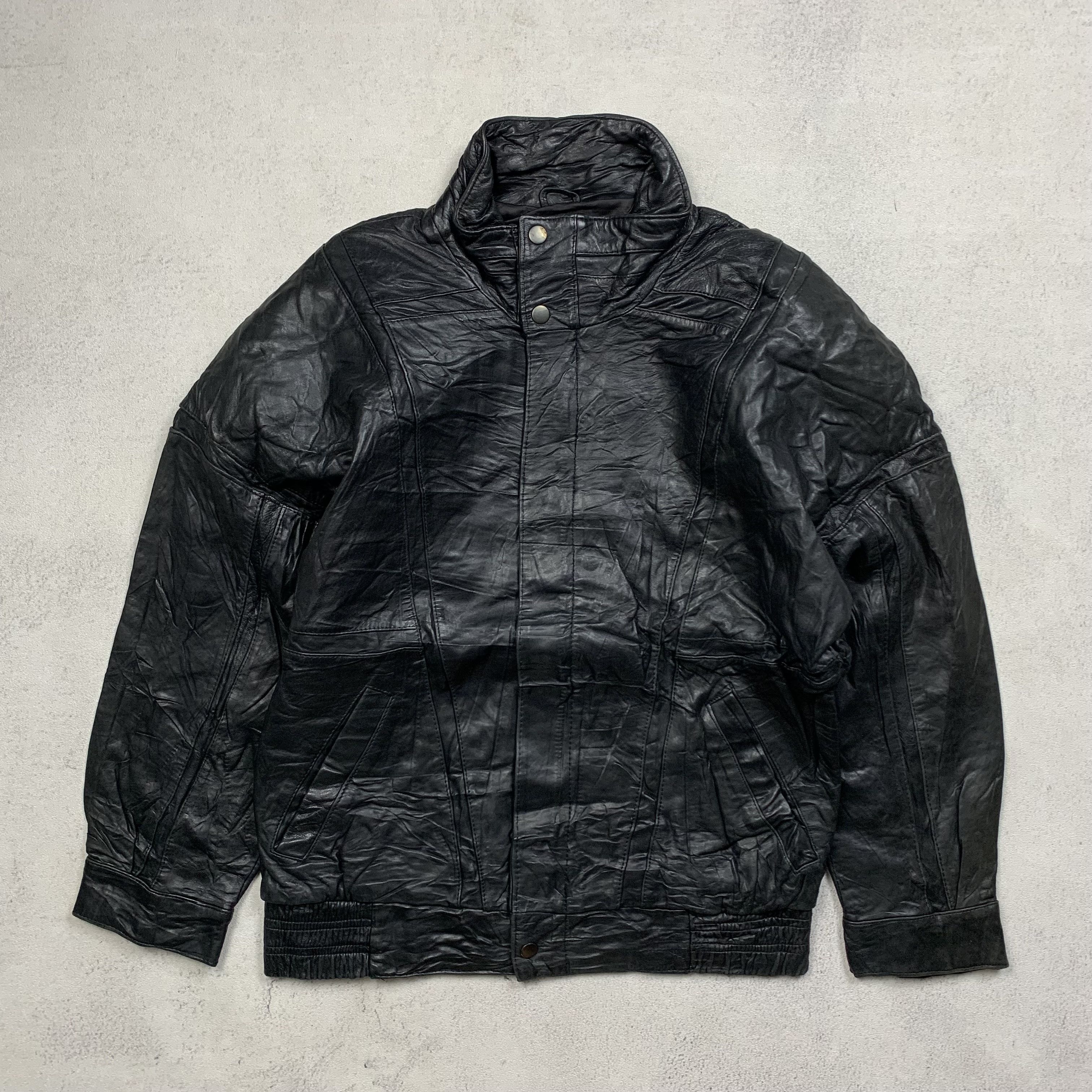 Genuine Leather Vintage Genuine Real Leather Bomber Jacket High Quality Rock Size US M / EU 48-50 / 2 - 1 Thumbnail