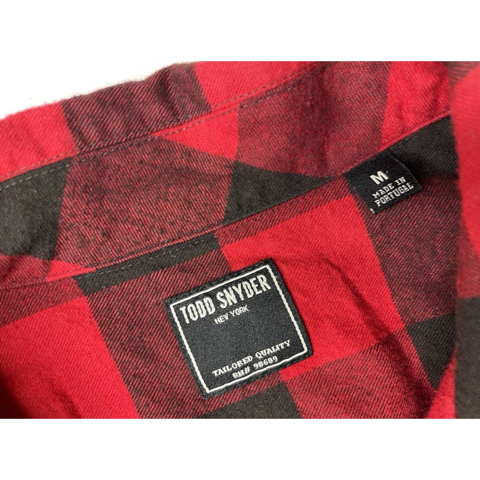 Todd Snyder Todd Snyder Shirt Men Medium Red Black Button Up Plaid Buffalo Check Collar Shirt Button-Down Pocketed Casual Regular Cotton Fashion Classics Size US M / EU 48-50 / 2 - 4 Thumbnail