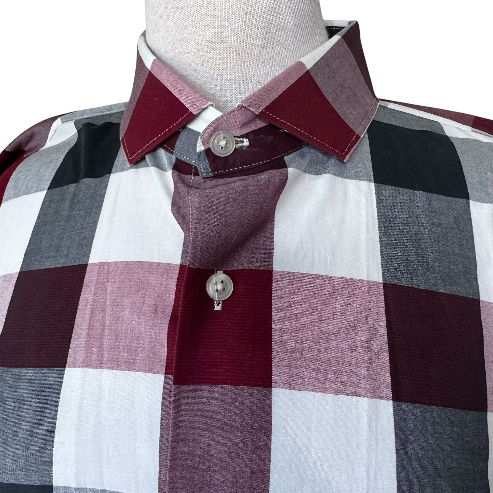 Express EXPRESS Men's cotton Extra Slim Fit Plaid Button Up Shirt Size US L / EU 52-54 / 3 - 4 Thumbnail