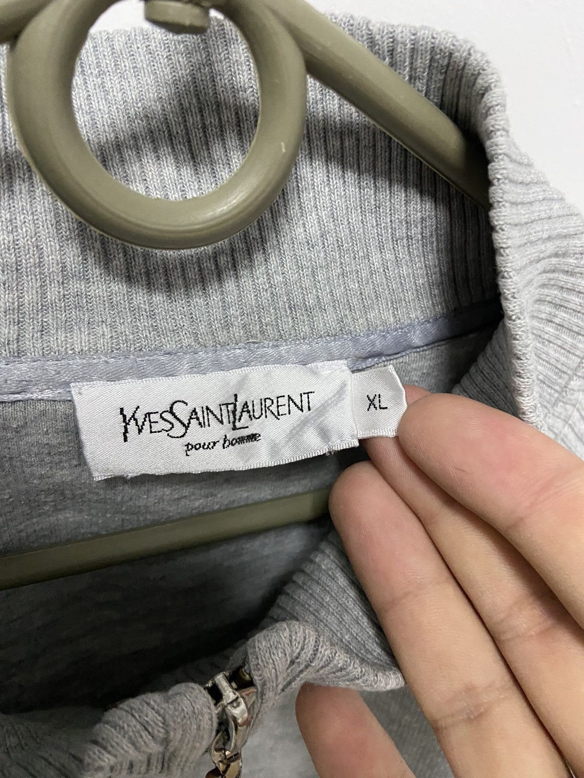 Vintage × Yves Saint Laurent Yves Saint Laurent Vintage Zip Sweatshirt small Logo Luxury Size US XL / EU 56 / 4 - 6 Thumbnail