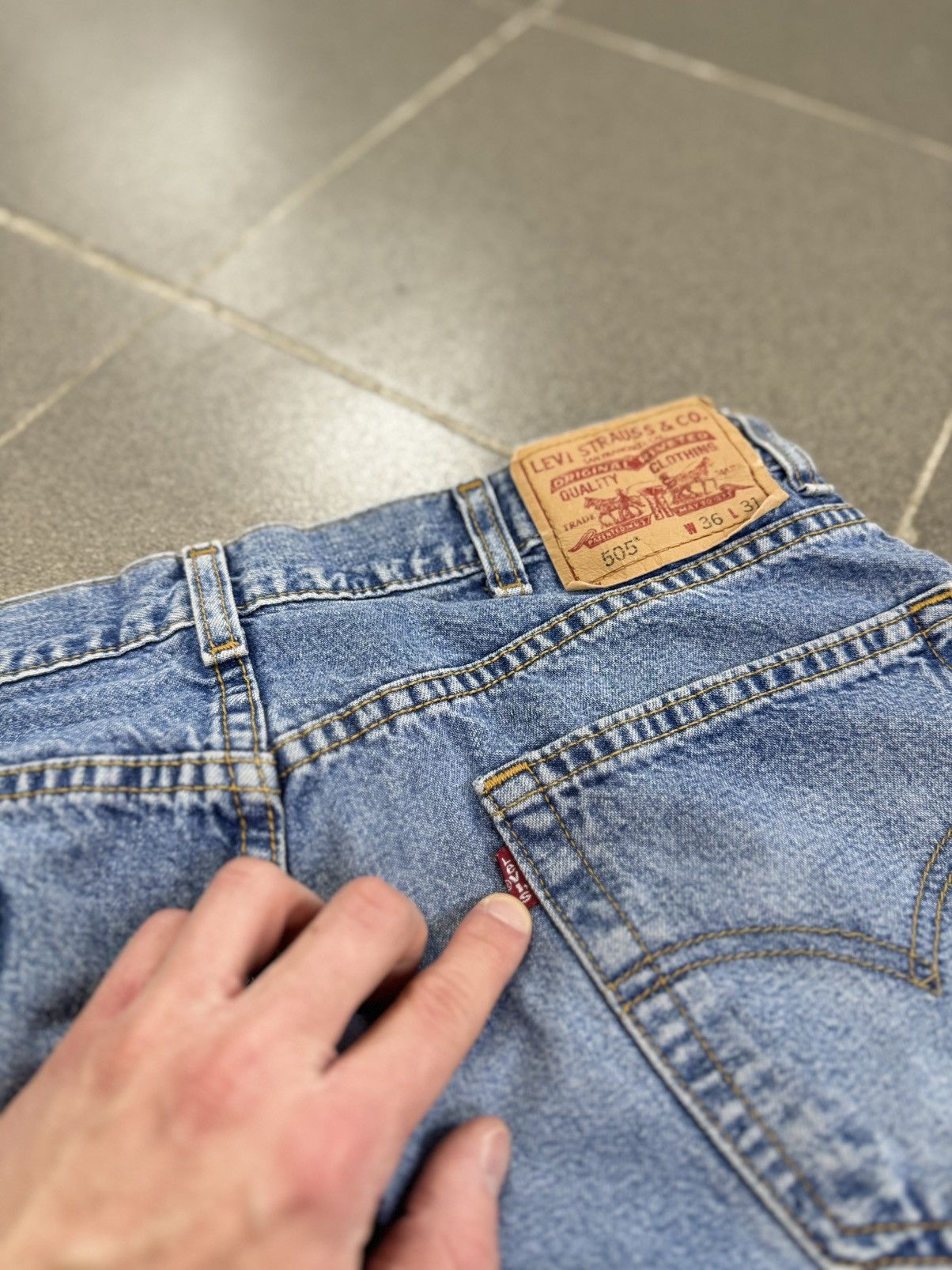 Levi's Vintage Levi’s Skull Stonewashed Denim Custom Handmade Jeans Size US 31 - 10 Thumbnail