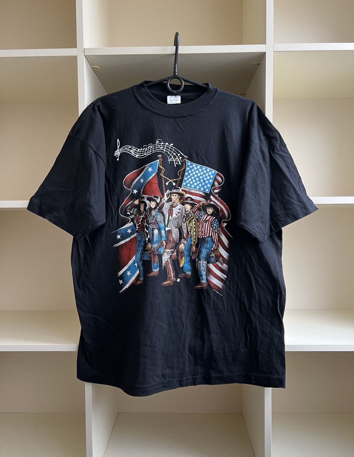 Vintage Vintage 90s Cowboy Rodeo T-Shirt Black American Flag Graphic Size US XL / EU 56 / 4 - 1 Thumbnail