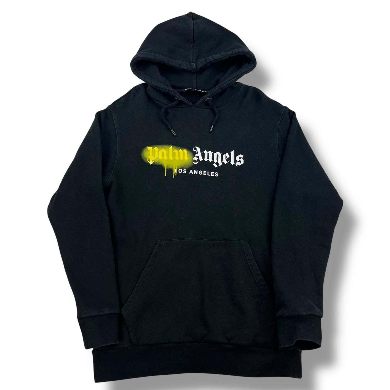 Palm Angels Palm Angels Yellow Spray Logo Hoodie Size US M / EU 48-50 / 2 - 2 Thumbnail